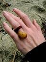 We got engaged on a beach at Bodega Head. Heres Ashe wearing her seaweed ring!